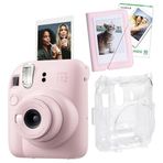 Instax Mini 12 Pembe 10'lu Film Mini Albüm Şeffaf Kılıf ve Fotoğraf Makinesi Seti