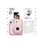Instax Mini 12 Pembe 10'lu Film Şeffaf Kılıf ve Fotoğraf Makinesi Seti
