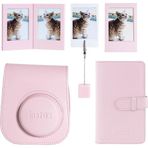 Instax Mini 12 Pembe Deri Kılıf Laporta Deri Albüm ve Fotoğraf Çerçeveleri Aksesuar Seti