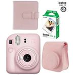 Instax Mini 12 Pembe Fotoğraf Makinesi 10'lu Film ve Albümlü Çantalı SETI-FOTSI00196-ST4-10-KA-DK