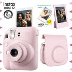 Instax Mini 12 Pembe Fotoğraf Makinesi 20'li Film Çerçeve ve Deri Kılıf Seti