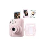 Instax mini 12 Pembe Fotoğraf Makinesi Simli Pleksi Kılıf Çerçeve ve 10'lu Film Hediye Seti-FOTSI00196-ST4-10-PK-C