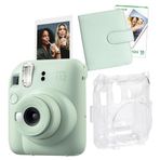 Instax Mini 12 Yeşil 10'lu Film Kare Albüm Şeffaf Kılıf ve Fotoğraf Makinesi Seti