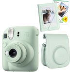 Instax Mini 12 Yeşil 20'lu Film Mini Albüm Deri Kılıf ve Fotoğraf Makinesi Seti