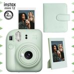 Instax Mini 12 Yeşil Çerçeve 64'lü Kare Albüm ve Fotoğraf Makinesi Seti