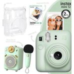 Instax mini 12 Yeşil Fotoğraf Makinesi-10'lu Film-Şeffaf Kılıf ve Divoom Fairy-OK Yeşil Karaoke Mikr