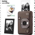 Instax mini LiPlay Hybrid Deep Bronze Fotoğraf Makinesi-10'lu Film ve Çerçeve Hediye Seti