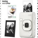 Instax mini LiPlay Hybrid Misty White Fotoğraf Makinesi-10'lu mini Film ve Çerçeve Hediye Seti