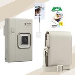 Instax Mini Liplay Plus Sand Beige 20'li Film Çanta Kıskaç ve Fotoğraf Makinesi Hediye Seti