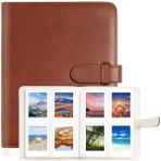 Instax Mini Serisi Uyumlu 256 Fotoğraf Kapasiteli Albüm (9x6 Cm'e Kadar Fotoğraflar Için) - Kahverengi