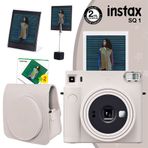 Instax SQ1 Beyaz 20'li Kare Film Deri Kılıf Pleksi Çerçeve Kıskaçlı Stand ve Fotoğraf Makinesi