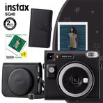 Instax SQ40 Siyah 20'li Kare Film Deri Kılıf Siyah Albüm ve Fotoğraf Makinesi