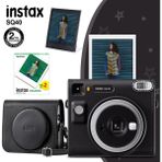 Instax SQ40 Siyah Fotoğraf Makinesi20'li Kare Film Deri Kılıf ve Pleksi Çerçeve