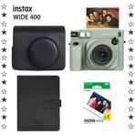 Instax Wide 400 Yeşil Deri Çanta Albüm 20'li Film ve Fotoğraf Makinesi Hediye Seti