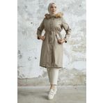 Instyle 2401 Vizon İçi Polar Kürklü Kaban