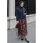 InStyle Astarlı Batik Şifon Etek Mürdüm