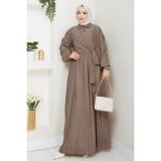 inStyle Çapraz Bağlamalı Kahverengi Elbise - 38