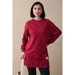 InStyle Etiket Detay Basic Bordo Tunik