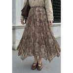 InStyle Etnik Desen Kraş Sütlü Kahve Etek