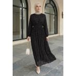 inStyle Flok Tül Siyah Elbise - 42