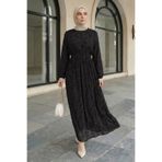 InStyle Flok Tül Siyah Elbise