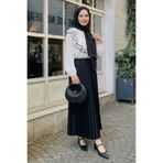 InStyle Gizli Lastikli Piliseli Siyah Etek