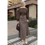 InStyle Kemerli Bel Detay Vizon Etek