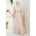 inStyle Krep Lastikli Taş Elbise - 42