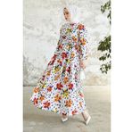 Instyle Minosa Bordo Çiçek Desenli Elbise