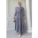 InStyle Modal Cupra Bolero Etekli Gri Takım