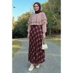 InStyle Piliseli Ekose Bordo Etek