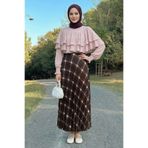 InStyle Piliseli Ekose Kahverengi Etek
