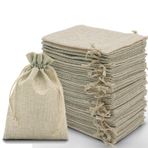Intckwan 30 adet 10 x 15 cm jüt kese, ipli jüt torba, keten kese, çuval bezi çanta, küçük hediye kesesi, takı, kendin yap el işi, düğün, parti, Noel için (birincil renk)