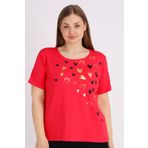 İntensive Kadın Büyük Beden Kısa Kollu Baskılı T-shirt