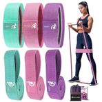 INTENT SPORTS Direnç Bantları - Egzersiz, Fitness, Uyluk, Çömelme, Evde ve Spor Salonunda Yoga için Ganimet ve Bacak Egzersiz Bantları | 6 adet Bant Seti | 3 adet Ganimet Bantları 3 adet Uzun Direnç