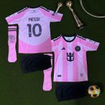 Inter Miami Çoraplı Lionel Messi Yeni Sezon Forması Şortlu Çocuk - 12 - 13 Yaş - Pembe