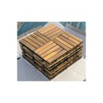INTERBUILD Ahşap Yer Karosu Renk Altın Tik 30x30cm (10 Adet Karo=0.9m²)