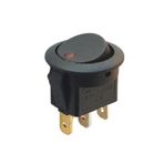 İntercom IC-132 Yuvarlak 3 Pinli 220 Volt Nokta Işıklı Açma-Kapama Anahtarı