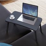 InterGO Gri Renkli Laptop Katlanabilir Yatak Koltuk Üstü Kahvaltı Bilgisayar Sehpası - Antrasit Gri
