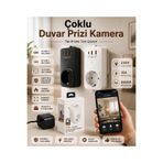 intermax AKIM KORUMALI ÇOKLU DUVAR PRİZİ 2X Type-C 1X USB Çıkışlı Priz Grup 1080P HD Wİ-Fİ CCTV Kamera