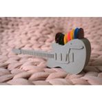 Internos Design 8 Bölmeli Gitar Şeklinde Gitar Pena Standı - Gri