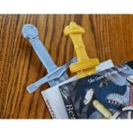 Internos Design Kral Arthur - 2'li Excalibur ve Caliburn Kılıcı Kitap Ayracı - Gri - Sarı - 1 Çift