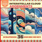 Interstellar Cloud Adornments Scrapbook Paper: Cosmic Inspired for Gift Wrapping, Decoupage, Mixed Media Collage, and Art Projects