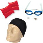 intex 25X17 cm Çift Boğumlu Kolluk ( 6-12 ) Yaş, Bez Bone, Yüzücü Gözlüğü ve Kulak Burun Tıkacı Seti - 0 - 3 Yaş - Azur Mavi