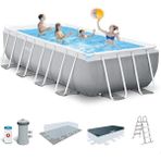 Intex 26792NP Dikdörtgen Prefabrik Aile Havuzu 488X244X107CM Merdiven + Örtü + Filtre Set