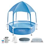 Intex 28209 Gölgelikli Metal Çerçeve Havuz 183 cm, su sporları, plaj malzemesi, şişme ürün, yüzme aksesuarı, kamp, dalış, güvenlik
