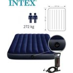 intex Çift Kişilik Şişme Yatak Ev ve Kamp Yatağı Outdor Camping Dura-Beam (Pompa Hediyeli) 191X137X25 cm - Lacivert