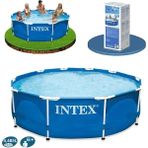 Intex Prefabrik Büyük Boy Aile Havuzu 305x76 Cm Dayanıklı Çelik İskelet Mavi Renk