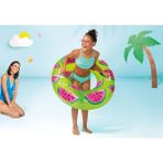 Intex Renkli Şişme Karpuz Simit Deniz Simidi, 107 cm, Eğlence ve Deniz Keyfi İçin - 0 - 3 Yaş - Açık Gri