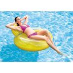 intex Şişme Yastıklı Koltuk Simit - Deniz Koltuğu - Şişme Koltuk Simit - Şişme Yastıklı Lounge 137X122 Cm. - Yastıklı - 137 x 122 cm - Sarı